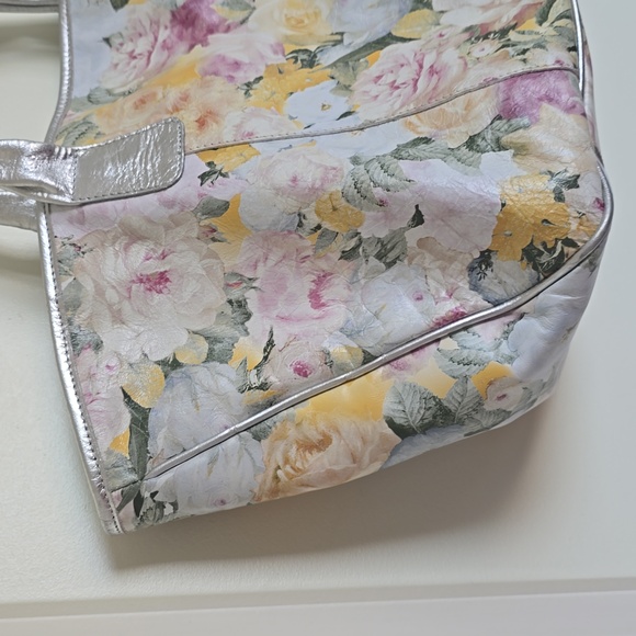 Maurizio Taiuti Leather Floral Tote Silver trim - Picture 4 of 11